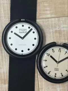 POP Swatch クォーツ 腕時計 レッド 刺繍デザイン - メルカリ