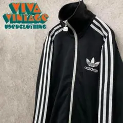 レア【古着】アディダス トレフォイルロゴ トラックジャケット ブラック XS