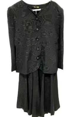 冠婚葬祭用 黒セミロングスカートスーツ セット 11号（L） 美品