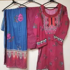パキスタン民族衣装 刺繍ワンピ ピンク 3点セット 2026年最新】パキスタン民族衣装の人気アイテム - メルカリ