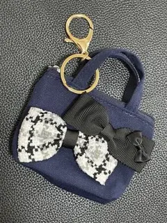 SALE ミニバッグリボン付きポーチチャーム