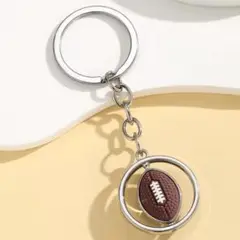 回転できる立体アメリカンフットボールキーホルダー キーリング[新品未使用]