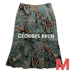 ジョルジュレッシュ ミモレ丈 フレアスカート 総柄 コーデュロイ 上品 日本製