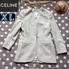 CELINE アイボリー ノーカラージャケット マカダム トリオンフ XLのサムネイル