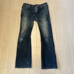 EDWIN ダークブルー ストレートジーンズ 34