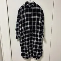 ユニクロチェック柄シャツワンピース（長袖）