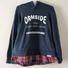 THE SHOP TK フード付きネイビーパーカー 120cm