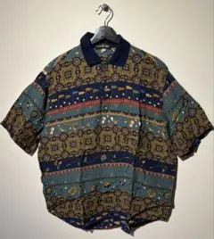 VINTAGE /Antonio Bulgare/総柄SSシャツ/SIZE:52