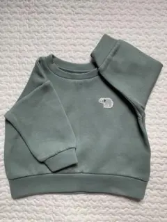 無印良品 ゾウ刺繍 トレーナー 80 セージグリーン 男女兼用