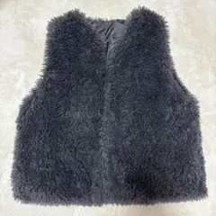 ダークグレー ファー ベスト Mサイズ