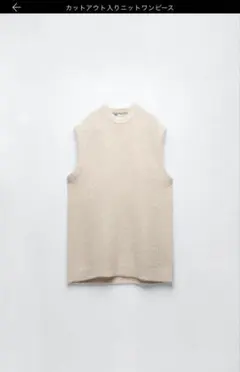 カットアウト入りニットワンピース　ZARA