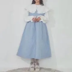 merry jenny tulipキルトギャザーワンピース ブルーのサムネイル