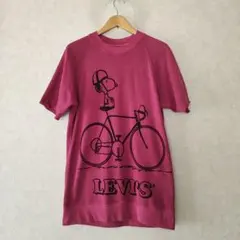Levi's×PEANUTS 半袖 スウェット ピンク スヌーピー トレーナー