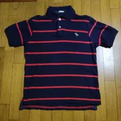 Abercrombie & Fitch XL ポロシャツ ネイビー/レッド