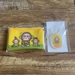 セリア　サンリオキャラクターズ　おさるのもんきち　ポーチ　アクリルキーホルダー