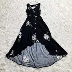 snidel ワンピース ロングワンピース 花柄 黒 綺麗系