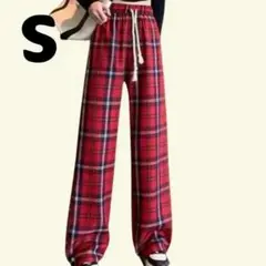 S パンツ チェック柄 個性 派手 希少 チノパン ストレート