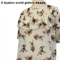 Ehyphen ブラウス 花柄 フリル バックリボン 半袖