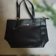 美品✨就活、面接に！黒の合成皮革ビジネスバッグ