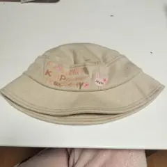 ベージュ刺繍バケットハット