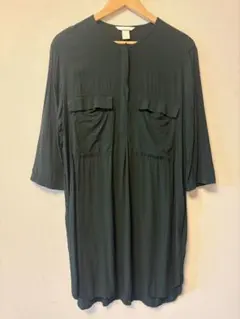 H&M 五分袖 チュニックブラウス ダークグリーン サイズ42 170cmのサムネイル