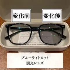 조광 렌즈 다테 안경 블루 라이트 컷 블랙 프레임 × 그레이 렌즈