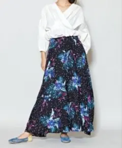 Aminaアミナ 花柄ドット ロングスカート チャイハネ