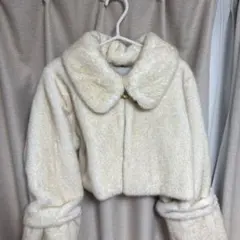 dazzlin アイボリー 毛皮コート ショート丈