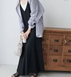 美品　ディスコート　マーメイドキャミワンピース　ブルー