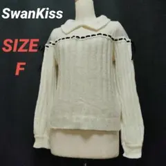 SwanKiss　スワンキス　ニットセーター　シアー　モヘア混　リボン