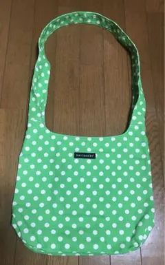マリメッコ　　グリーンドット❤️キャンバスショルダーバッグ