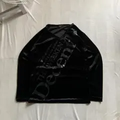 unknown /grunge ベロア ロンT 黒 平成 size:L