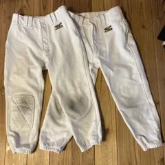 野球　ホワイト ユニフォームパンツ 膝パッド付き 150㎝