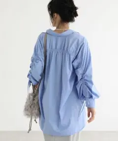 今期　未使用　グリーンパークス　イージーケア袖シャーリングシャツ　大人可愛い♡