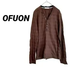 2080M オフオン　長袖Tシャツ　カットソー　ロンT ハーフボタン　トップス