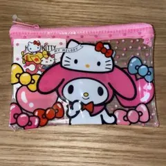サンリオハローキティ50周年　フラットポーチ マイメロ　ダイソー　セリア