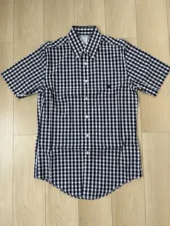 00s コムデギャルソンシャツ ギンガムチェックシャツ 半袖 ブルー