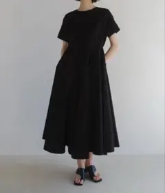 フーフー　チェコメディカルドレス　コットンリネン　黒　THE DRESS #31 フーフー チェコメディカルドレス コットンリネン 黒 THE DRESS #31