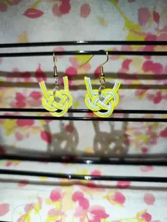 341 ハンドメイド 水引 あわじ結び シンプル 和風 ピアス