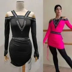 露Dincher製 中古ラテンレッスンウェア黒 7-9号相当 送料込