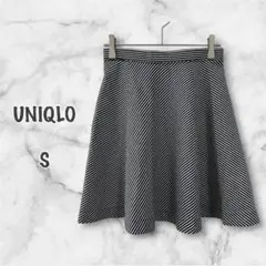 UNIQLO ユニクロ ミニスカート ストライプ フレア（S）ウエストゴム 美品
