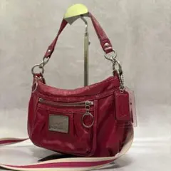 COACH コーチ ポピー ワンショルダー　レッド　レザー y2k