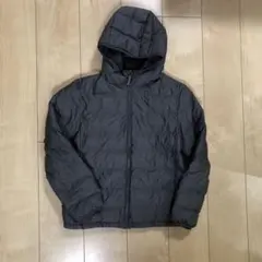 ★美品★150 【ユニクロ】ライトウォームパデットパーカ ダークグレー 上着