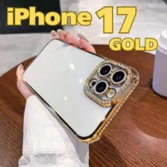 スマホケース 韓国可愛い iPhone17 メッキラメ ゴールド キラキラ耐衝撃