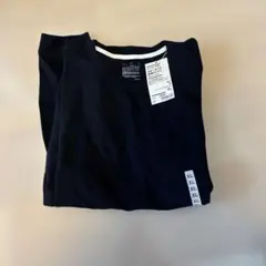 メンズ長袖T無印シャツ XL 黒ブラックロングTシャツクルーネック長袖Tシャツ