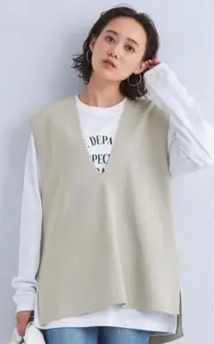 green label relaxing DEEP Vネック ニット ベスト