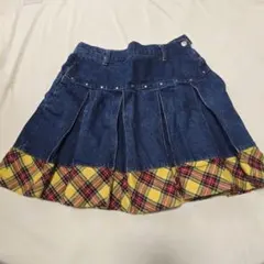 デニムフレアスカート 150cm チェック柄