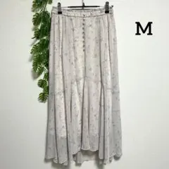 フェルゥ・M ロングタイトフレアスカート 花柄 薄ピンク オンワード樫山