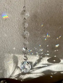 光を集める＊クリアクリスタル サンキャッチャー 約24cm 浄化インテリア