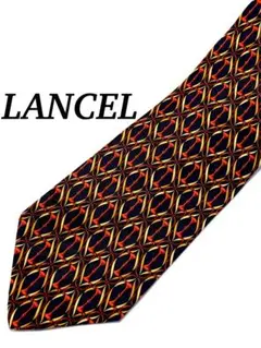 まとめ購入で大幅割引 極美品 LANCEL 総柄 ネクタイ シルク ランセル